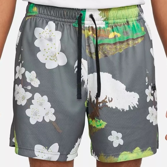 Men’s Nike Club Cherry Blossom Shorts Mesh Grey FN1843-068 Size XL NEW - Picture 1 of 5